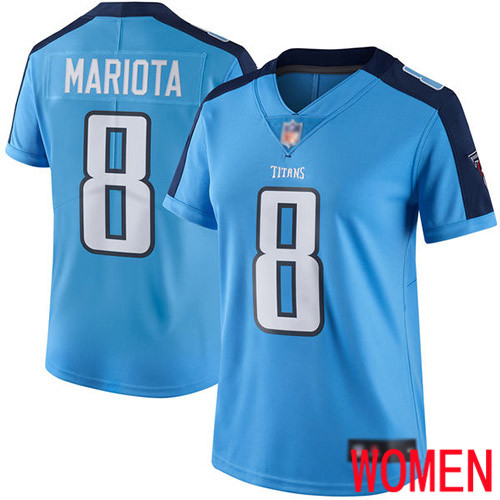 Tennessee Titans Limited Light Blue Women Marcus Mariota Jersey NFL Football #8 Rush Vapor Untouchable